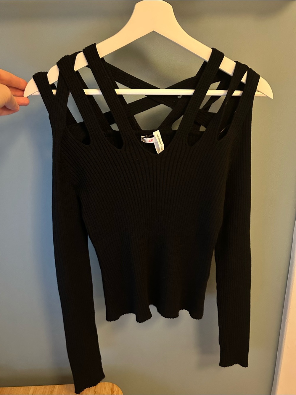 NWT Glenn Martens x H&M Rib-Knit Cutout Top Black M